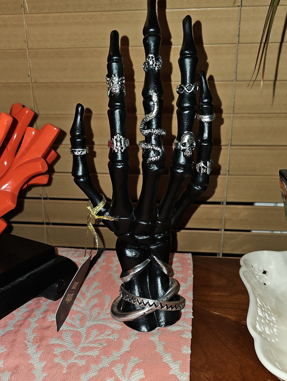 Halloween noir night skeleton hand decor